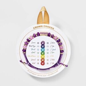 14K Gold Dipped "I Know Wisdom, Unity" Jade Adjustable Stretch Bracelet